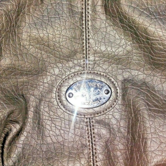 Nine West womens handbag/shoulder bag leather gray - Picture 3 of 6